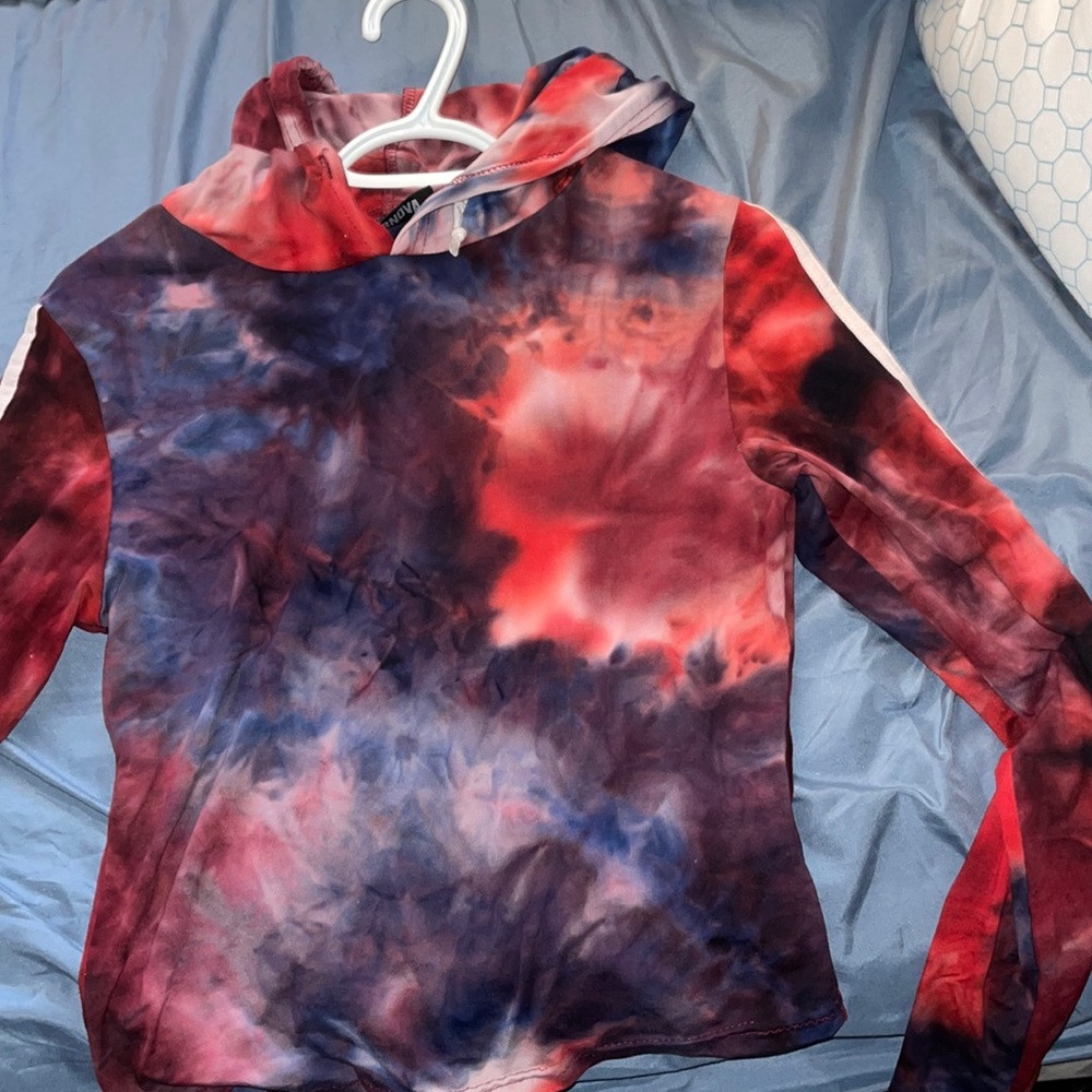 Tie die Cropped pull over